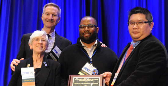 California Psychological Association (Left to right: Linda Knauss, PhD, Doug Haldeman, PhD, CPA President, Bedford Palmer, PhD, and Jorge Wong, PhD.  