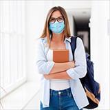 student in a medical mask