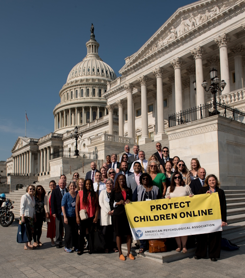 Participants at the U.S. Capitol advocating for policies to protect children online 