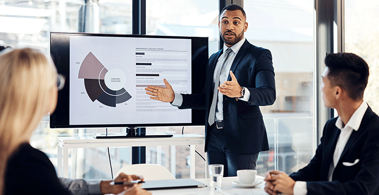 man giving presentation