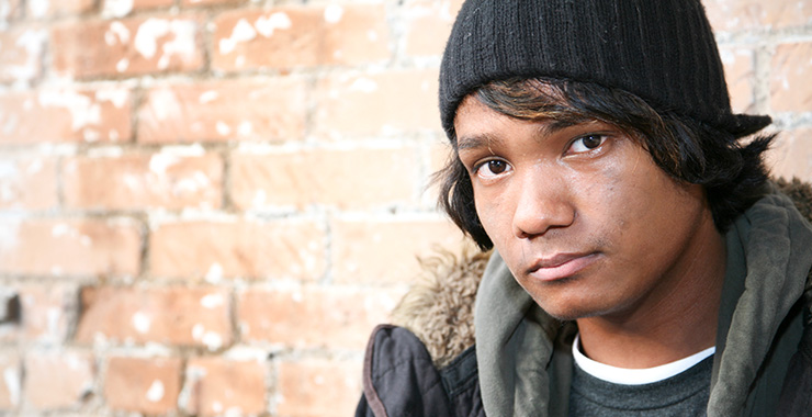 Young man with hat