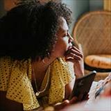 Profile of a woman thinking