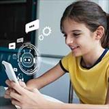 young girl using a smart phone