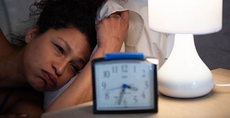 Woman unable to sleep