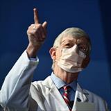 Francis Collins, PhD, wearing a medical face mask