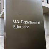 Sign outside the U.S. Department of Education headquarters building in Washington, D.C.