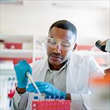 Scientist working in lab