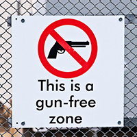 A gun-free zone sign