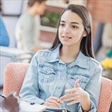 Girl meeting with teacher
