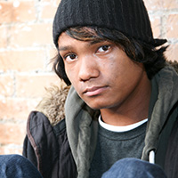Young man with hat