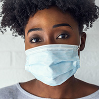 Woman in face mask