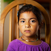Young girl staring