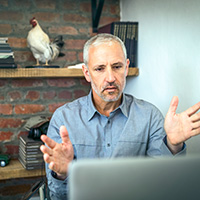 Man staring at computer