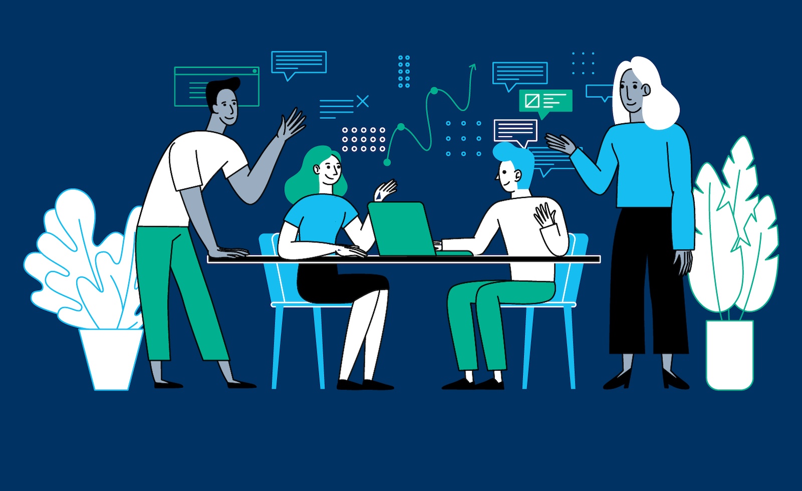 illustration of business people at meeting