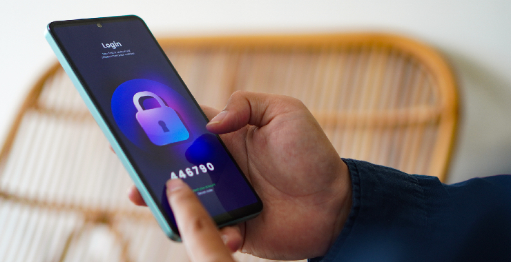 close-up photo of a hand holding a locked smartphone