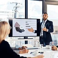man giving presentation