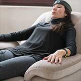 woman doing biofeedback during therapy session