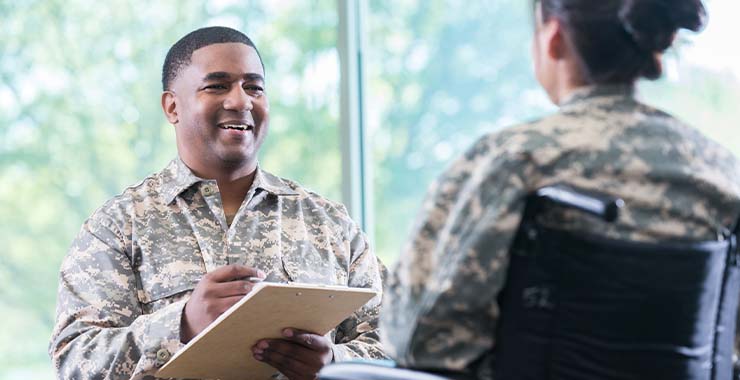 Military members in therapy session
