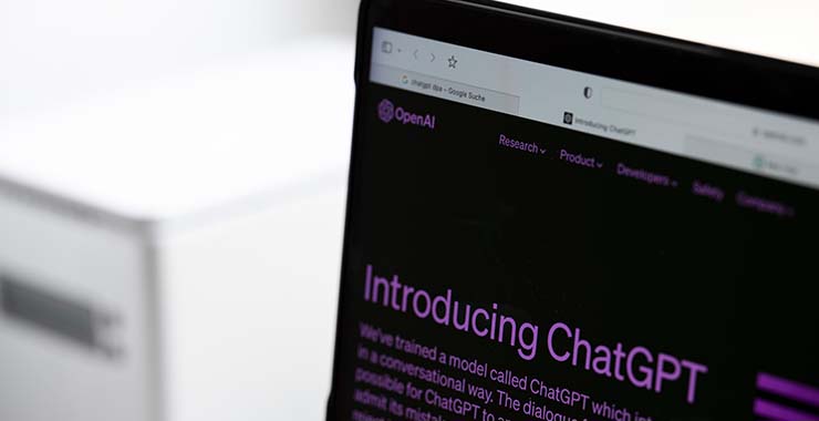 ChatGPT webpage on a computer monitor