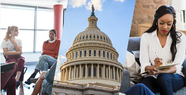 Capitol building and group meetings