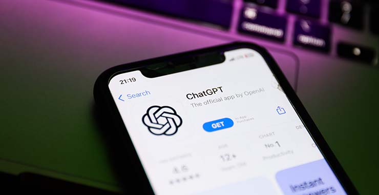 ChatGPT app on a cell phone