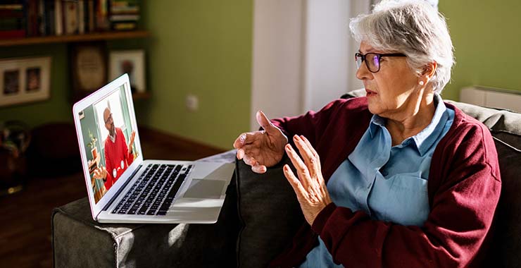 Woman on a video call
