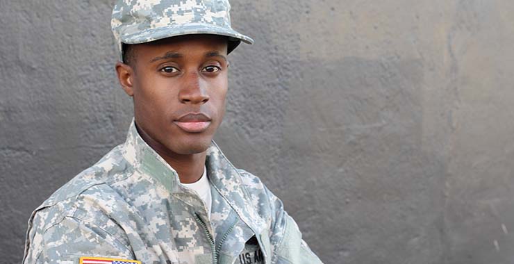 Military service member in uniform