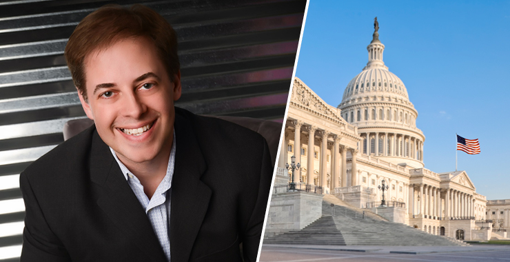APA Chief Science Officer Mitch Prinstein, PhD, and the U.S. Capitol