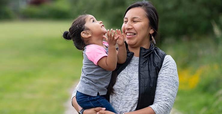 Native American mother and daughter