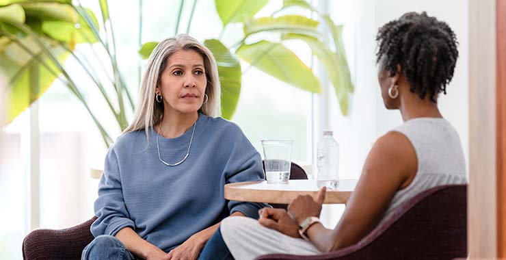 Two women having a conversation