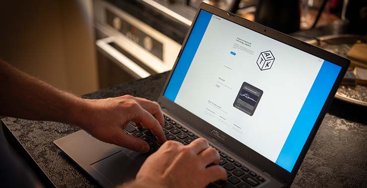 Person using a laptop