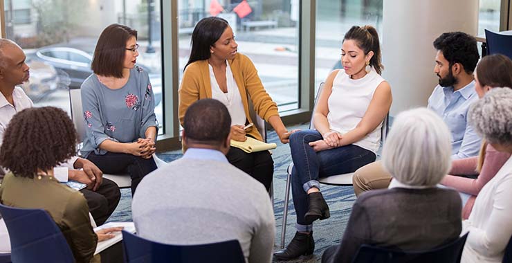 People in a group meeting