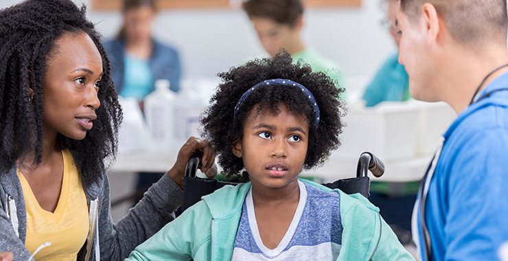 young girl in wheelchair