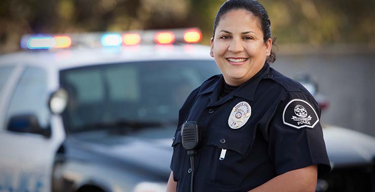 Police woman smiling