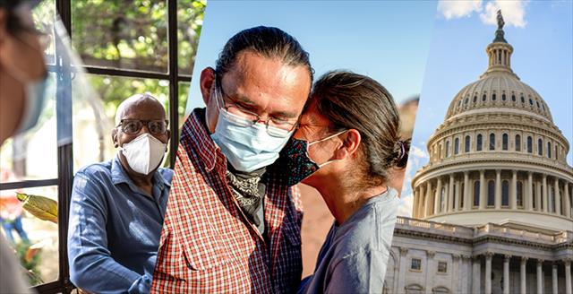 People of color and the U.S. Capitol building
