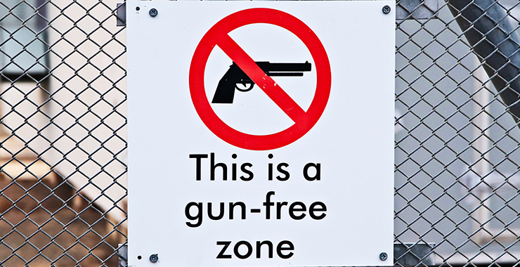 A gun-free zone sign