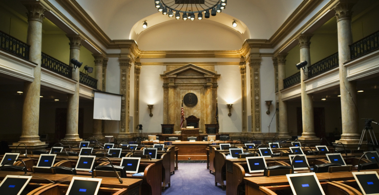Kentucky senate chambers inside the capitol building