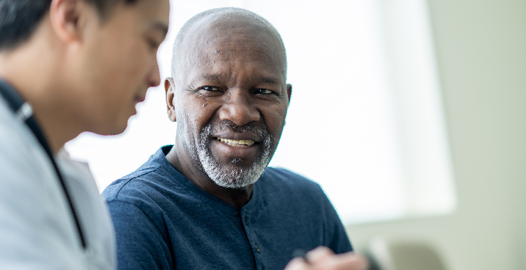 patient speaking with doctor