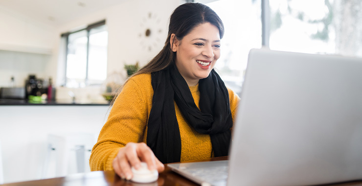 Woman using computer