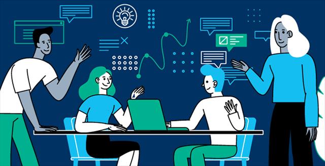 illustration of business people at meeting