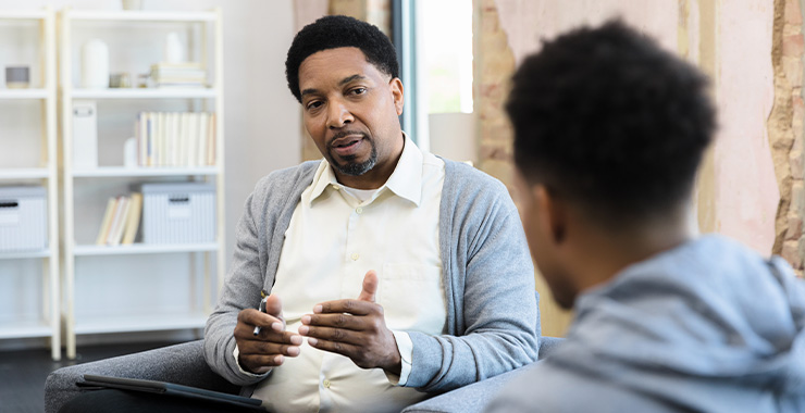 Two men having a conversation