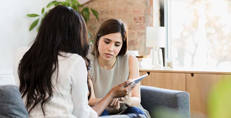 Psychologist meeting with patient