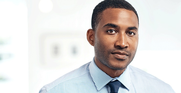 A man wearing business attire