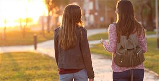 students walking