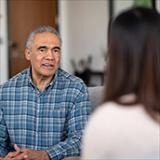 Man speaking with psychologist